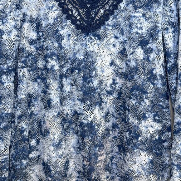 Joseph Ribkoff Blue and White Knit Top Size 4 - Picture 2 of 9